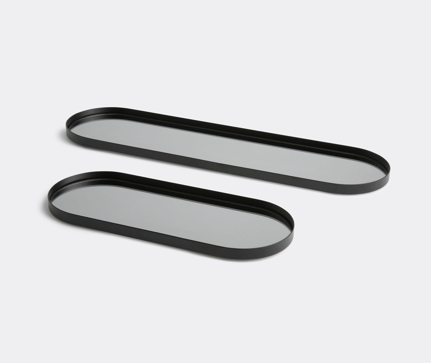 Rounded Margo Tray with tinted Mirror Glass (long)