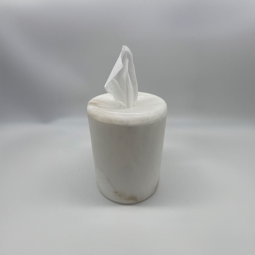 White Alabaster Marble container (single)