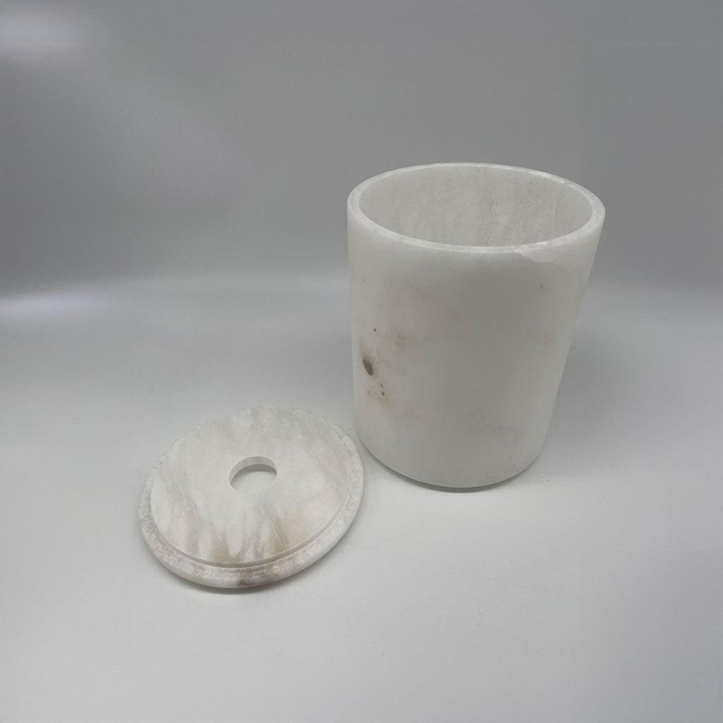 White Alabaster Marble container (single)