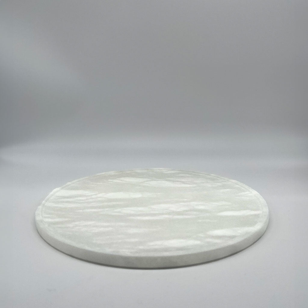 White Alabaster Marble round tray